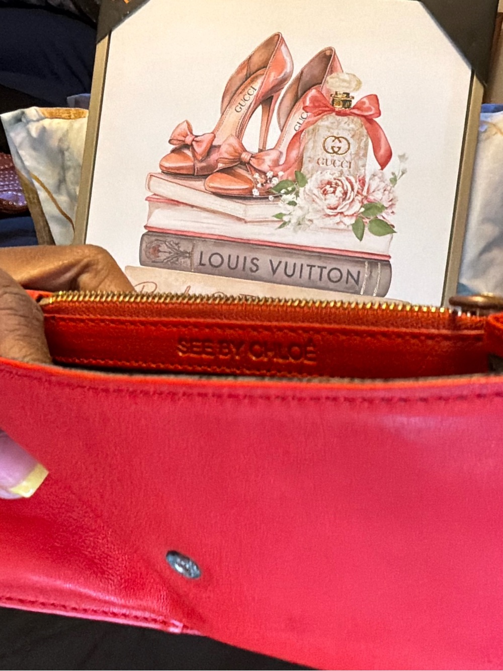 See by Chloé Red Leather Bow Wallet - Picture 16 of 16
